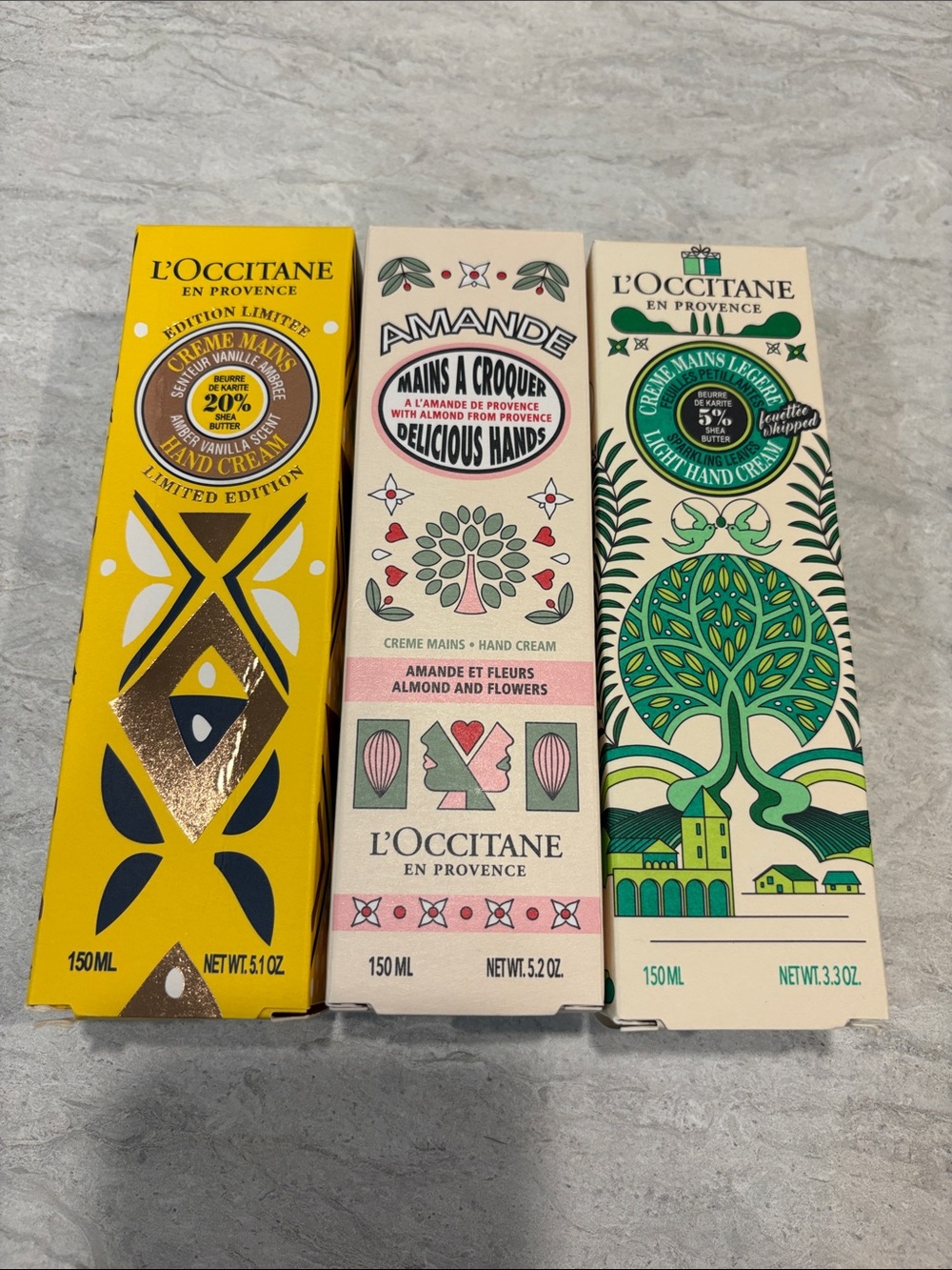 L'OCCITANE Hand Cream Trio - Yellow, Cream, Green
